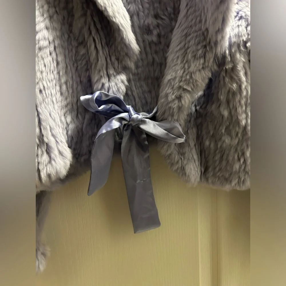 Cropped Lilac coloured real fur bolero/jacket size M - Picture 5 of 5